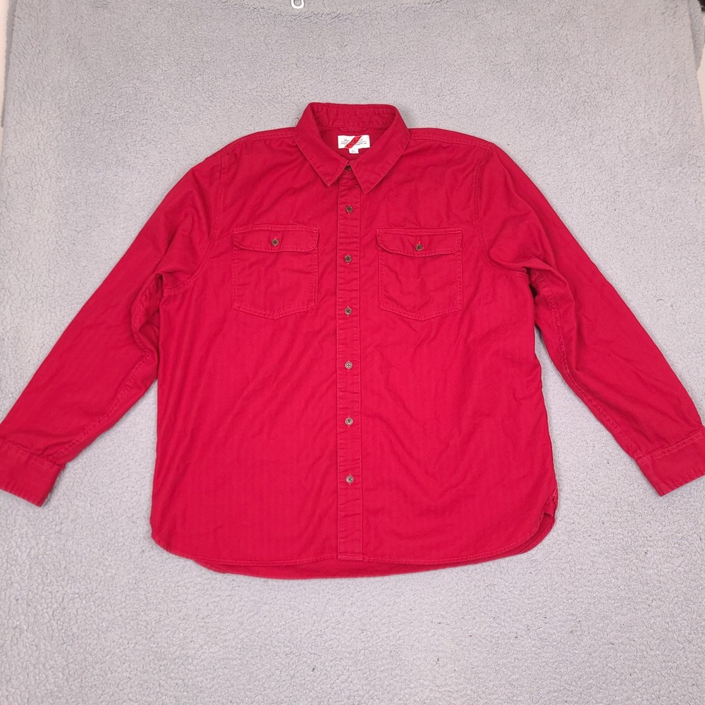 Best Made Co Shirt Mens XXL 2XL Red Oxford Button Up Elbow Patch‎ Cotton Outdoor